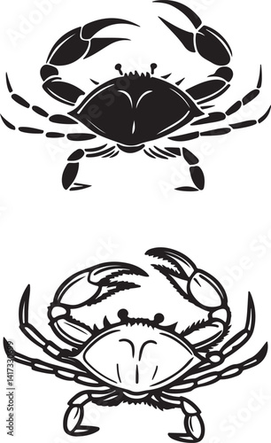 Wallpaper Mural Black and white crab icon illustration on a white background, showcasing a simple vector art design Torontodigital.ca