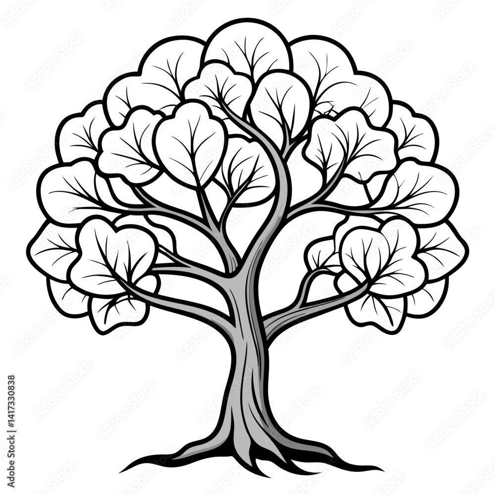 Obraz premium Stylish Dogwood Tree Vector Design