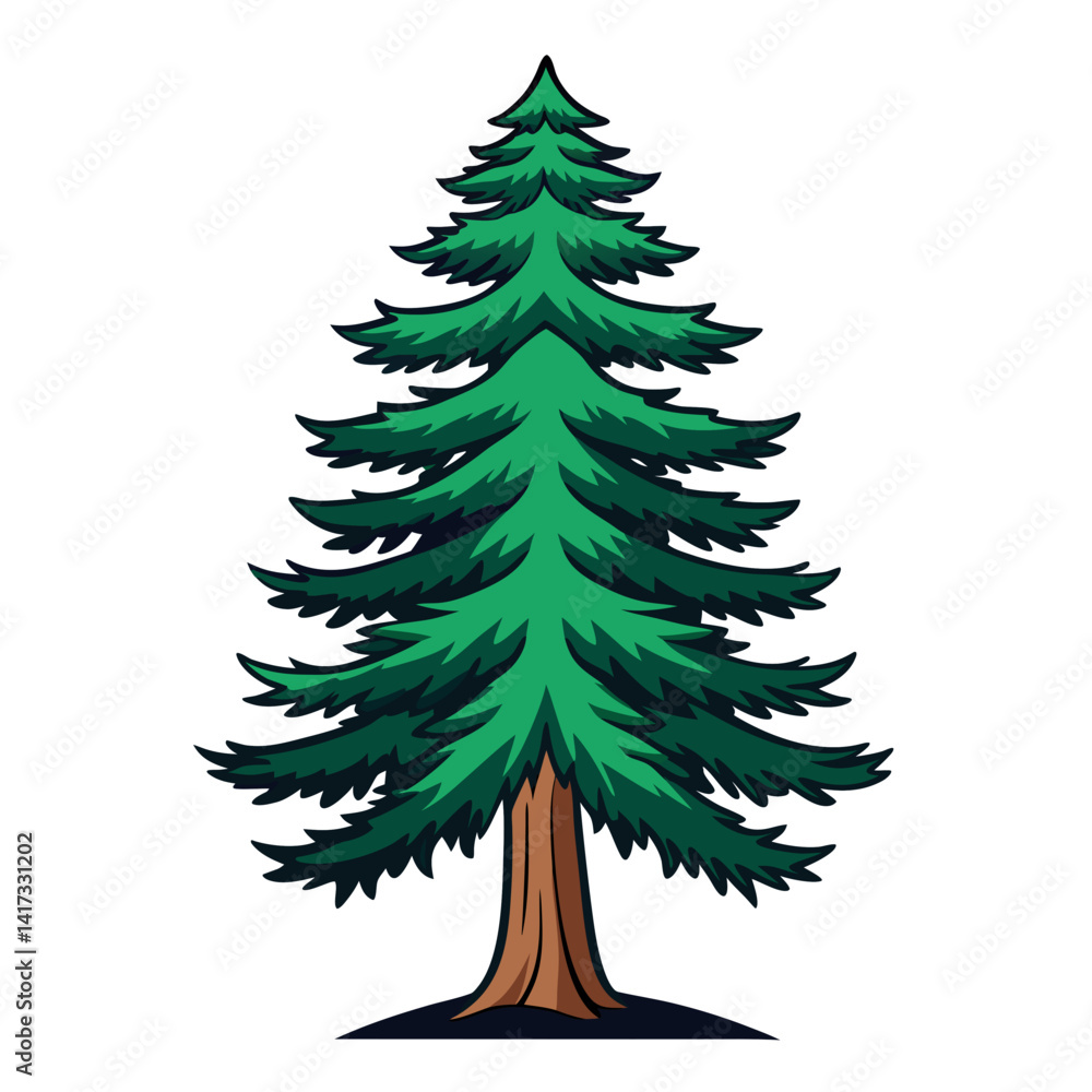 Obraz premium Elegant Eastern White Pine Tree Illustration Design