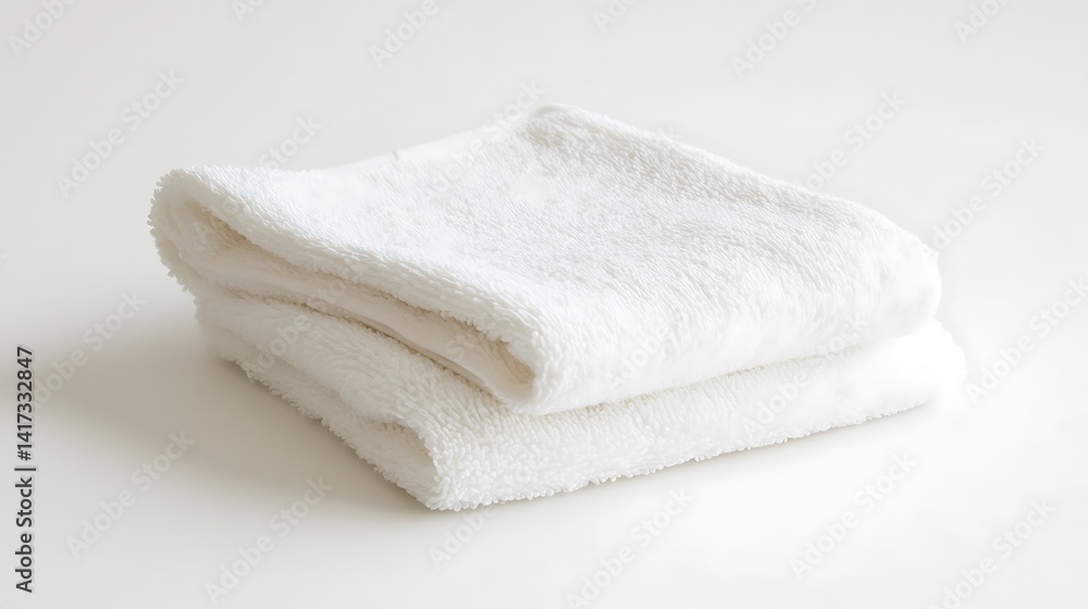 Soft white towels with folded, and studio.