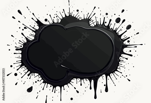 Unleash your creativity with this dynamic black ink splash vector, ideal for adding a touch of artistic flair to posters, flyers, and graphic design projects seeking an edgy, bold, and visually striki