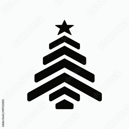 Decorate your digital space with a touch of holiday cheer using this simple Christmas tree silhouette vector, ideal for adding a festive accent to websites, social media posts, and print materials for