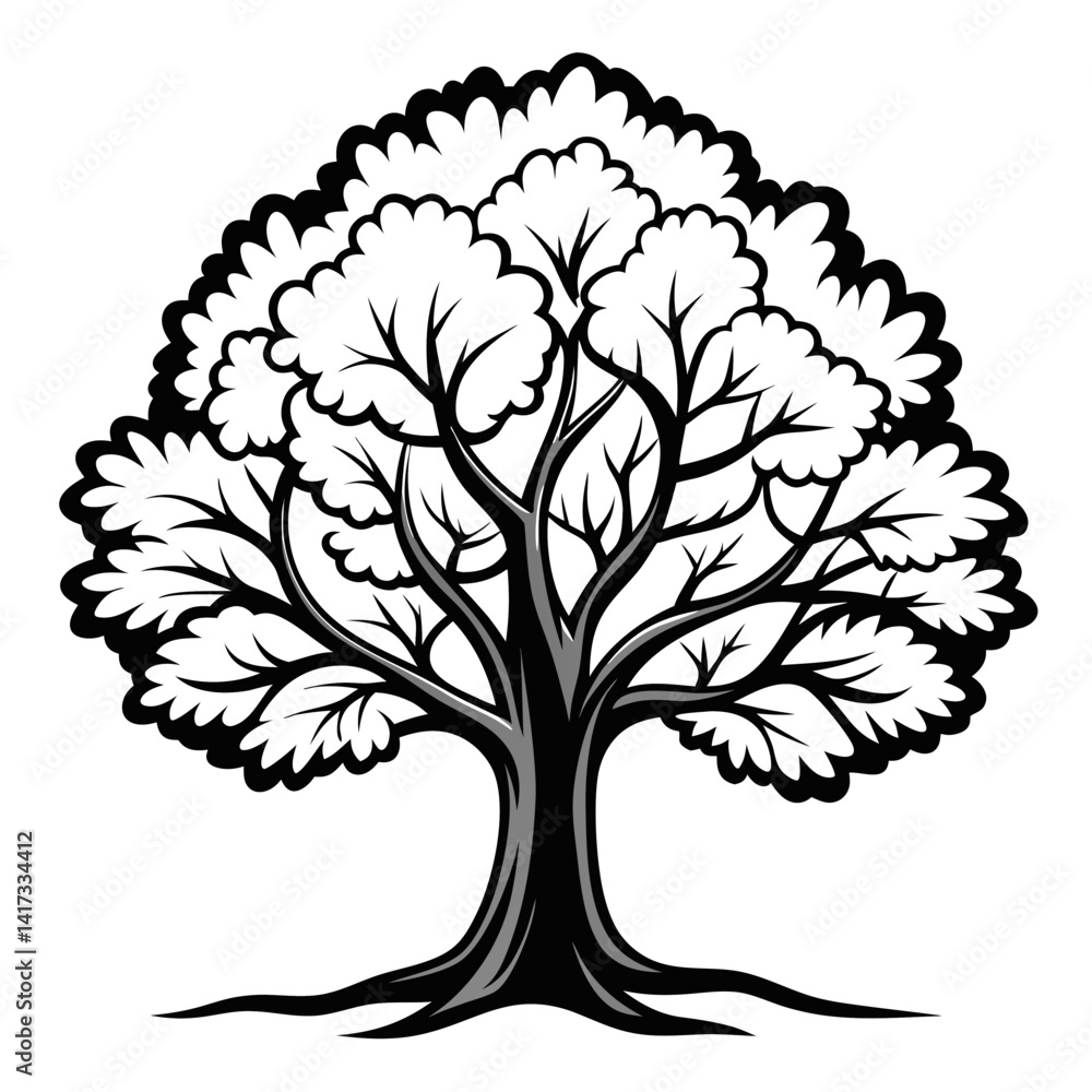 Obraz premium Impressive Hickory Tree Vector Design