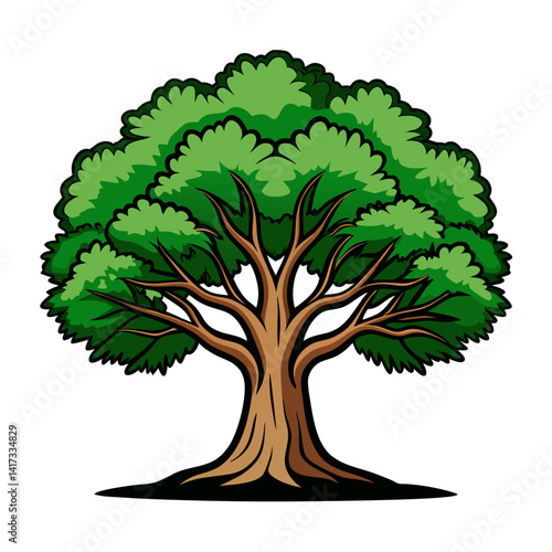  Vivid Holm Oak Tree Graphic