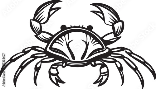 Wallpaper Mural Black and white crab icon illustration on a white background, showcasing a simple vector art design Torontodigital.ca