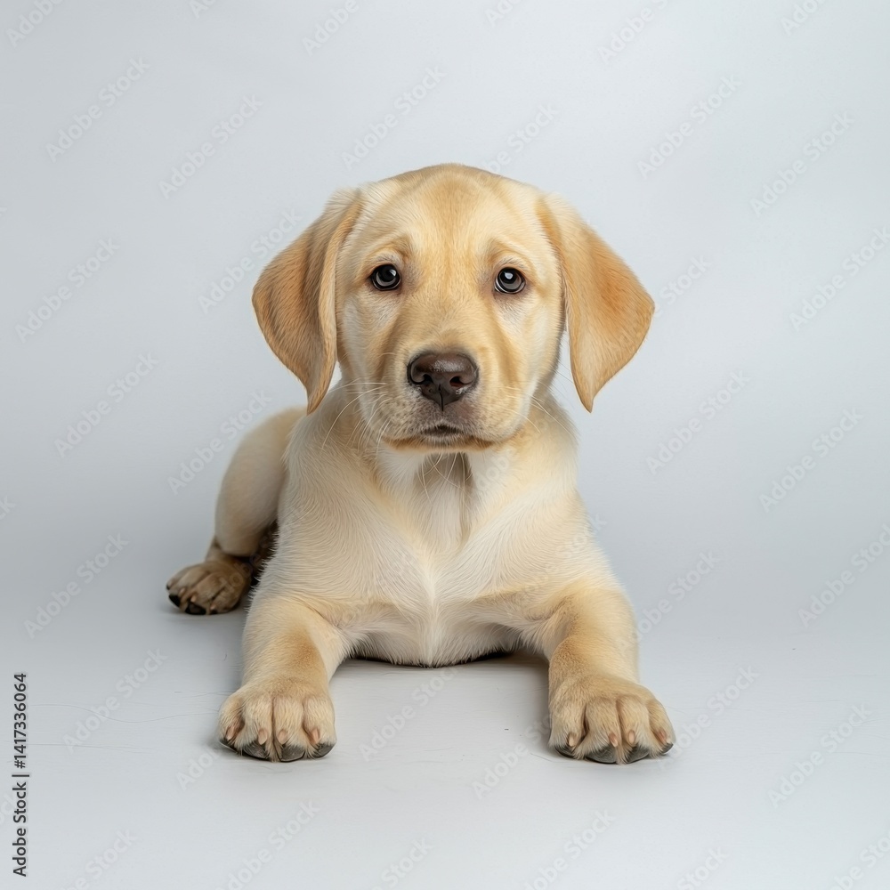 Adorable Yellow Labrador Puppy Looking Curiously at the Camera Adorable Yellow Labrador Puppy Looking Curiously at the Camera