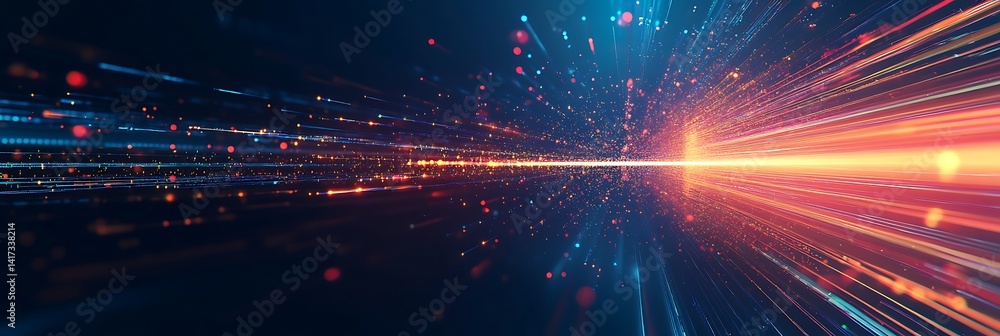 Obraz premium Abstract digital space tunnel