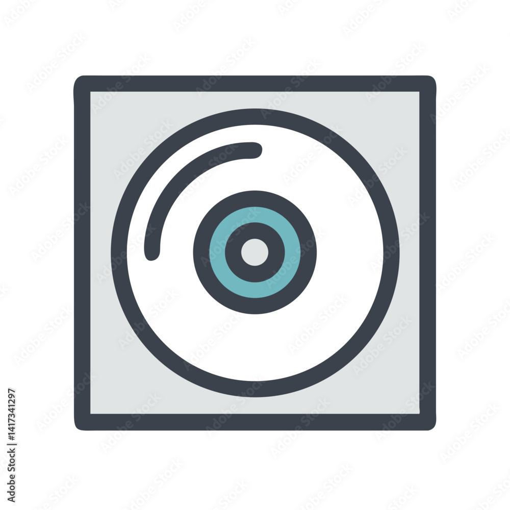 CD Disc Icon Representing Optical Audio Storage and Digital Media Format CD Disc Icon Representing Optical Audio Storage and Digital Media Format