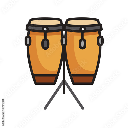 Conga Drum Icon Representing Afro-Cuban Percussion and Musical Rhythm