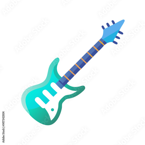 Electric Guitar Icon Representing Modern String Instrument and Musical Performance
