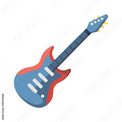 Electric Guitar Icon Representing Modern String Instrument and Musical Performance