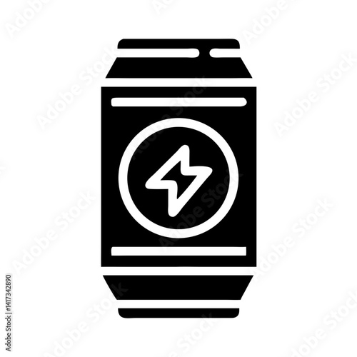 Energy Drink Can Icon Representing Futuristic Power Boost and Performance Beverage