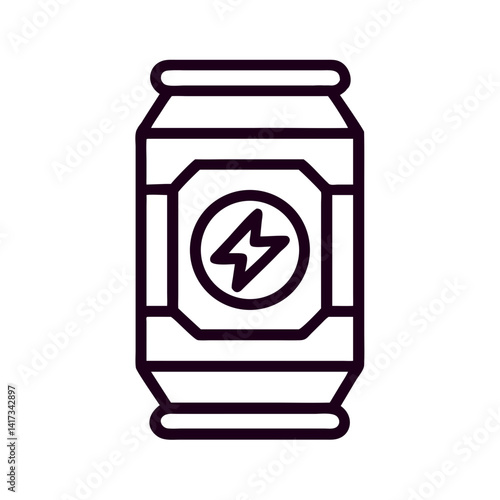 Energy Drink Can Icon Representing Futuristic Power Boost and Performance Beverage
