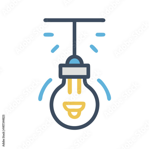 Light Bulb Icon Representing Home Illumination and Electric Lighting Device
