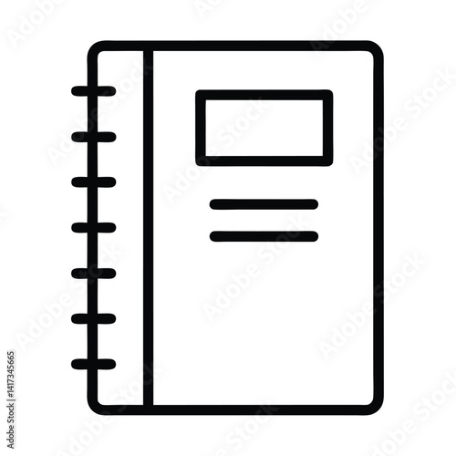 Spiral Bound Notepad Icon with Rounded Corners on Transparent Background