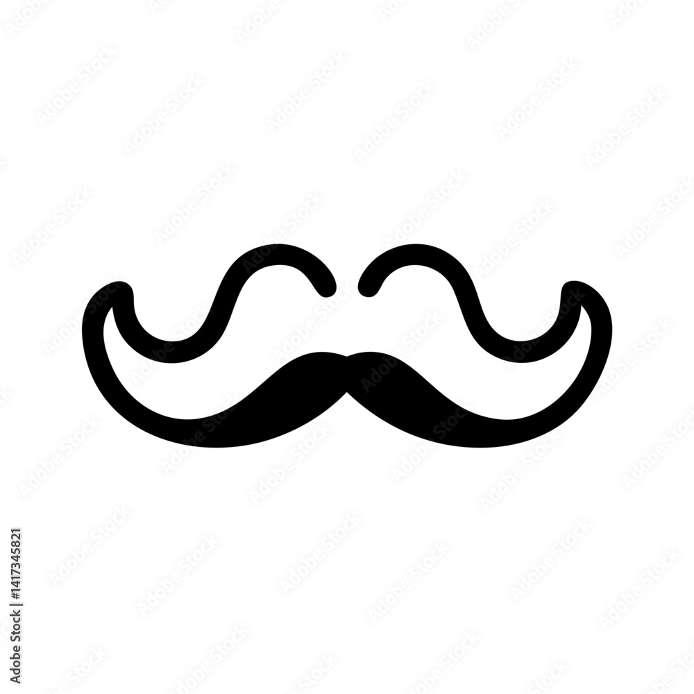 Mustache Icon Representing Masculine Style and Classic Facial Hair Symbol Mustache Icon Representing Masculine Style and Classic Facial Hair Symbol
