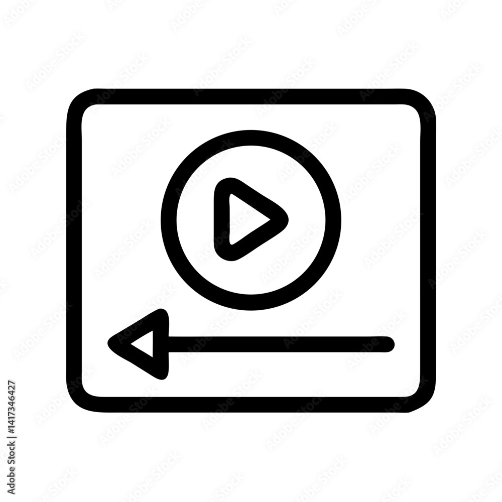 Play Button Icon Representing Video Playback Start and Media Control Interface Play Button Icon Representing Video Playback Start and Media Control Interface