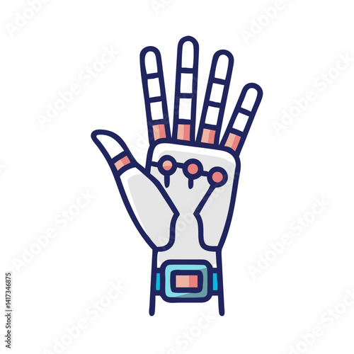 Robotic Hand Icon Representing Advanced Prosthetic Technology and Bionic Innovation