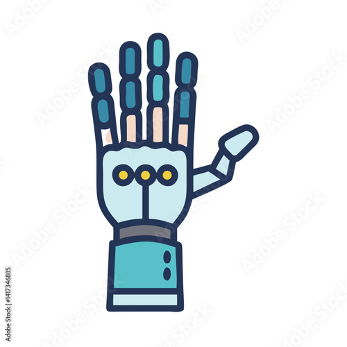 Robotic Hand Icon Representing Advanced Prosthetic Technology and Bionic Innovation