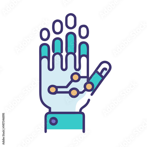 Robotic Hand Icon Representing Advanced Prosthetic Technology and Bionic Innovation
