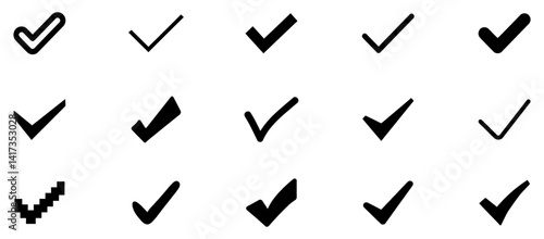 Check mark icon. Check mark vector icon. Checkmark Illustration. Vector symbols set ,green checkmark isolated on white background. Correct vote choise isolated symbol. Vector Illustration. EPS 10