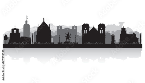 Santa Fe New Mexico city skyline silhouette