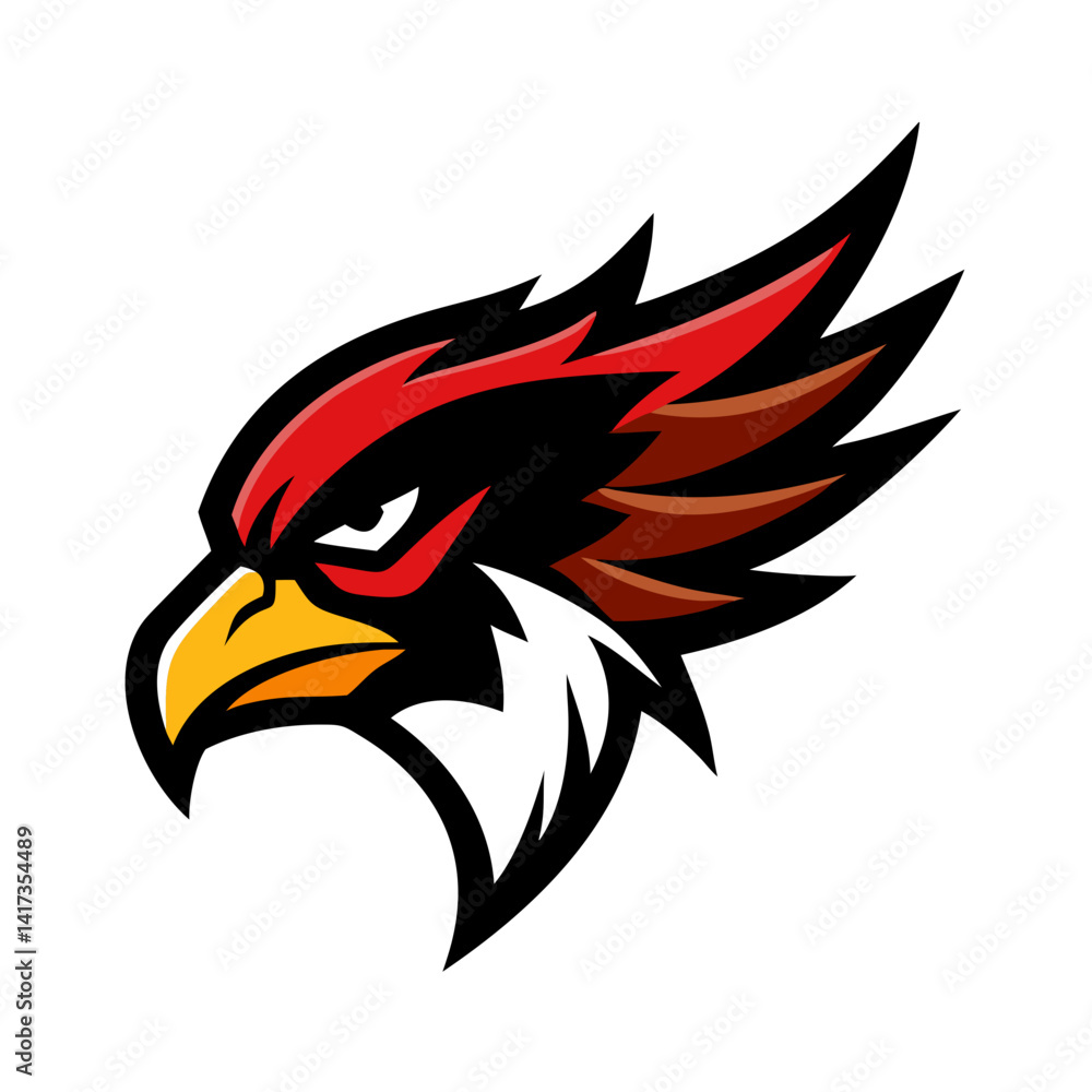 Fototapeta premium This is a bold and fierce bird for sports teams, clubs, gaming avatars, or merchandise branding and logo.