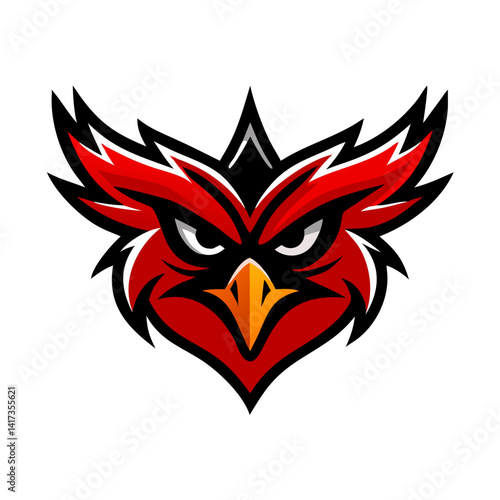 This is a bold and fierce bird  for sports teams, clubs, gaming avatars, or merchandise branding and logo.