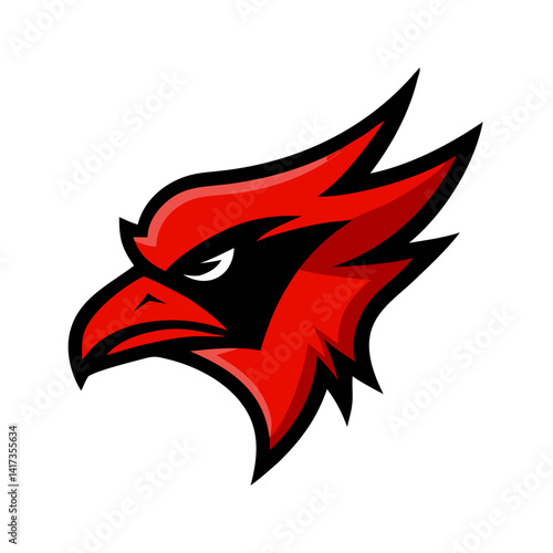 This is a bold and fierce bird  for sports teams, clubs, gaming avatars, or merchandise branding and logo.