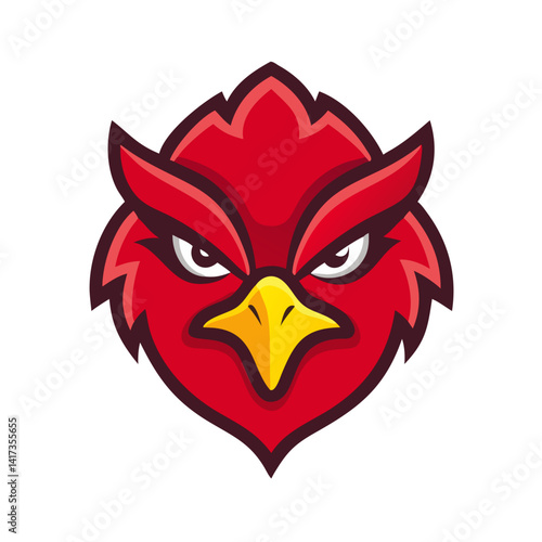 This is a bold and fierce bird  for sports teams, clubs, gaming avatars, or merchandise branding and logo.