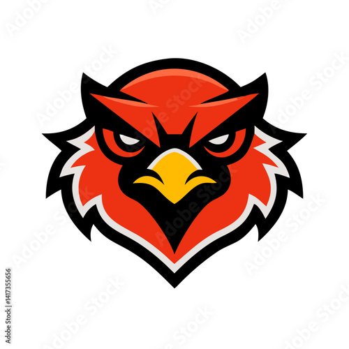 This is a bold and fierce bird  for sports teams, clubs, gaming avatars, or merchandise branding and logo.