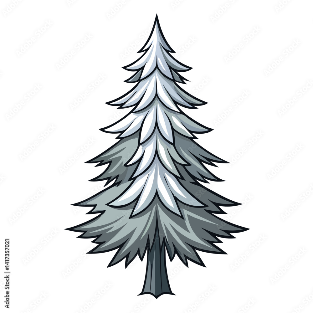 Obraz premium Charming Silver Fir Tree Graphic