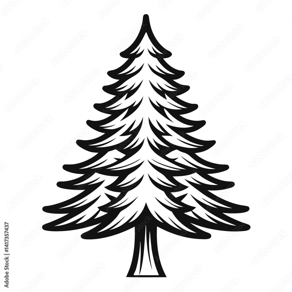 Obraz premium Bold Illustration of Spruce Tree