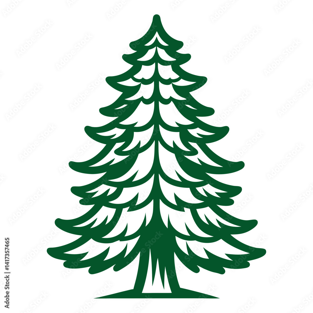 Fototapeta premium Impressive Bold Outline of Spruce Tree