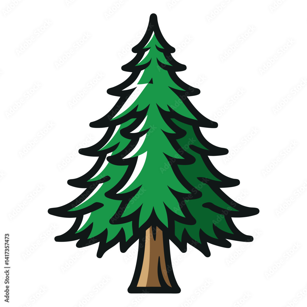 Obraz premium Impressive Spruce Tree Illustration