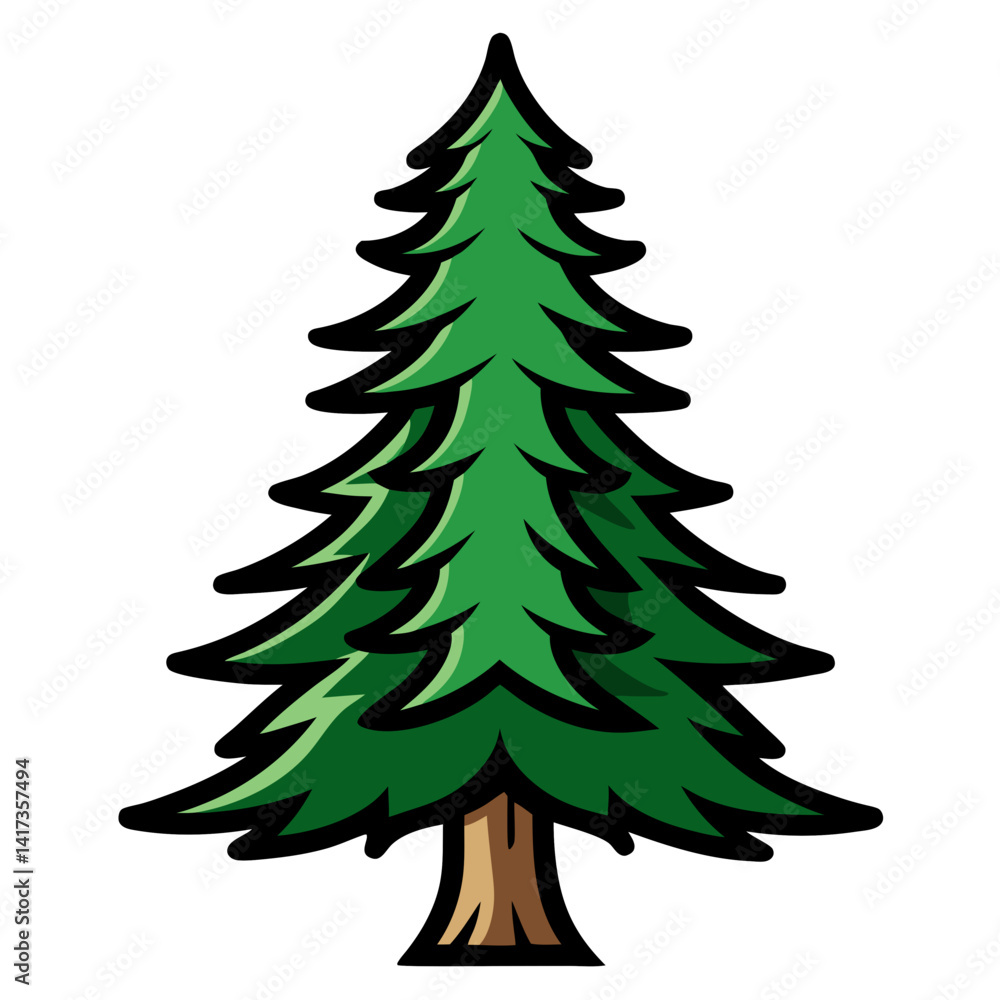 Charming Illustration of Spruce Tree Charming Illustration of Spruce Tree