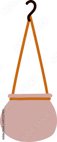 macrame plant hangers pot icon illustration