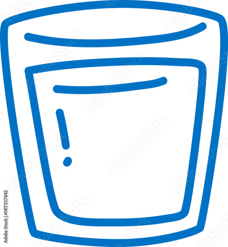 Dental care habits cartoon glass of water