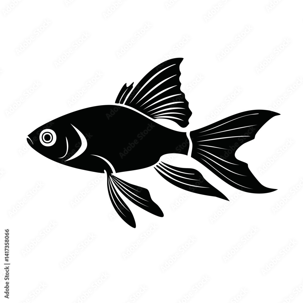vector illustration of a fish silhouette graphic design