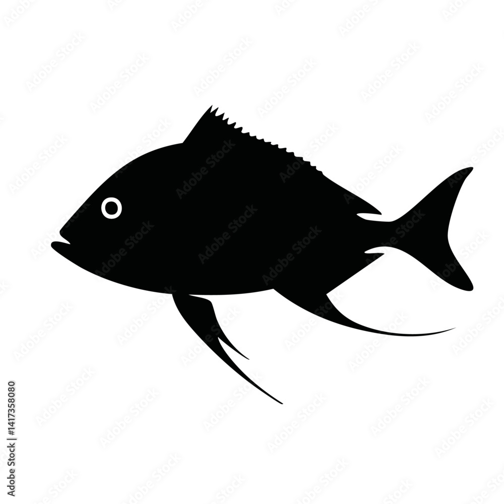 vector illustration of a fish silhouette graphic de