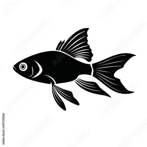 Obraz na płótnie vector illustration of a fish silhouette graphic design w salonie
