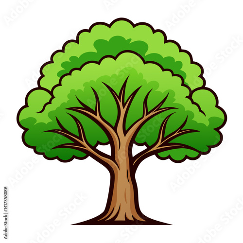  Bold Sycamore Tree Illustration with Clear Outline