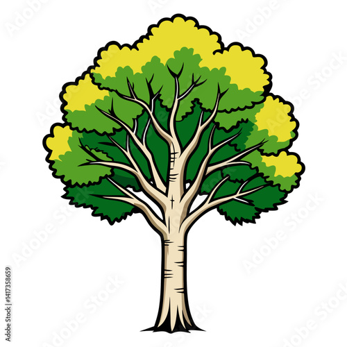  Elegant Trembling Aspen Tree Design with Bold Outlines