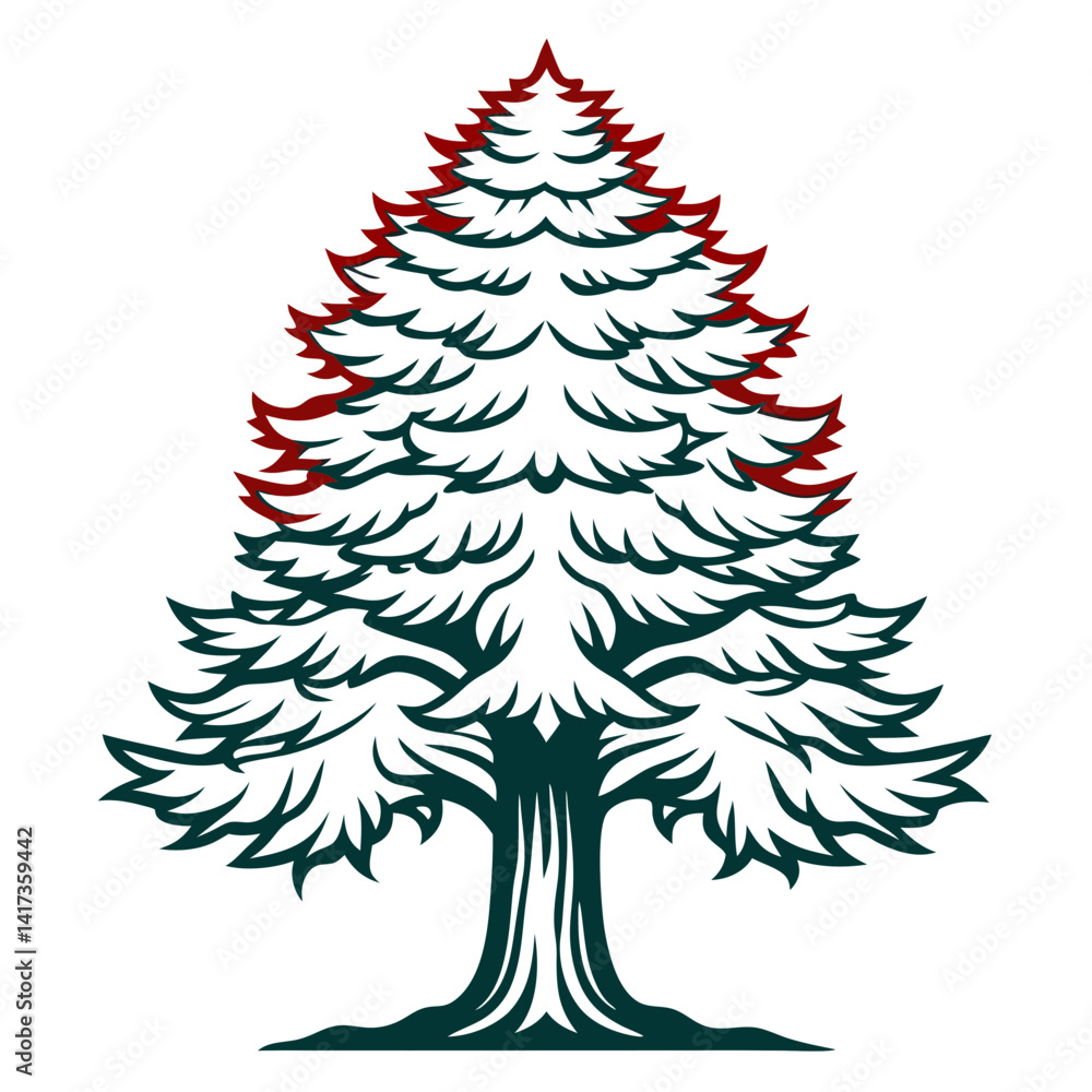 Obraz premium Artistic White Cedar Tree Design