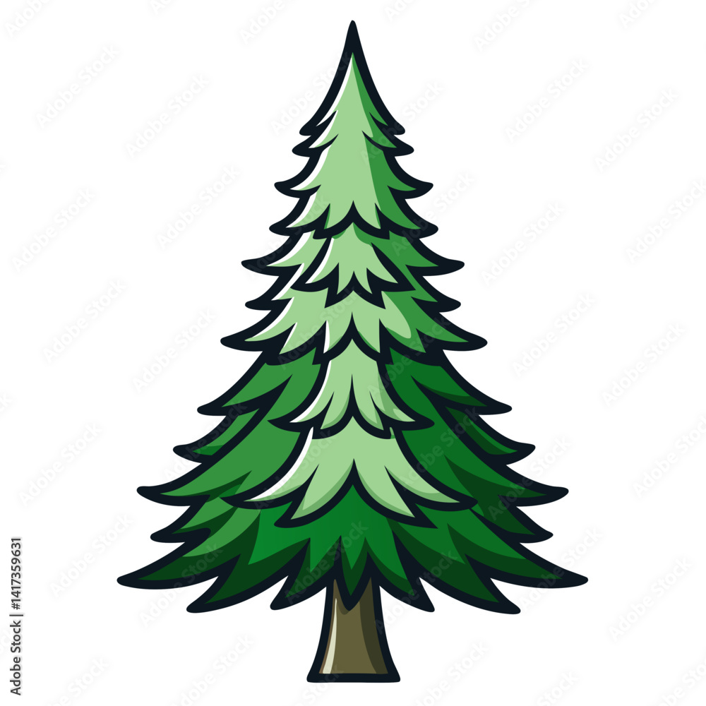 Creative Illustration of White Pine Tree Creative Illustration of White Pine Tree