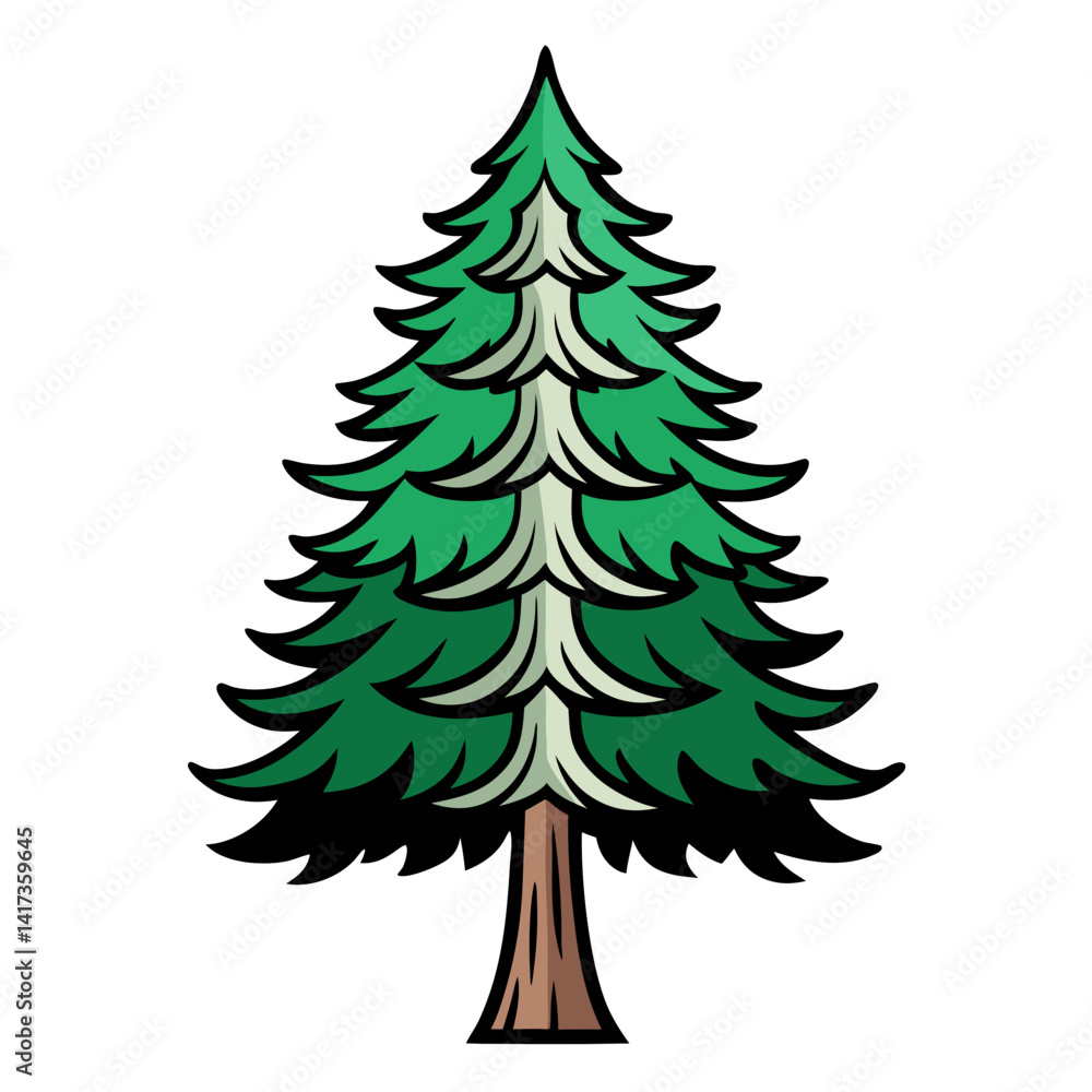 Fototapeta premium Bold Illustration of White Pine Tree