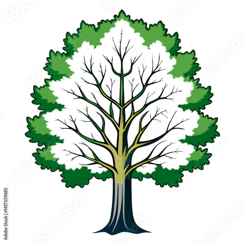  Creative Illustration of White Poplar Tree