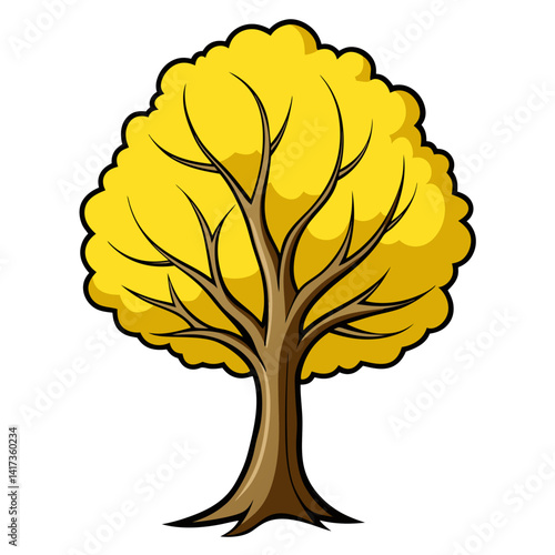  Bold Illustration of Yellow Poplar Tree