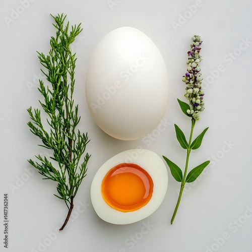 Obraz na płótnie A detailed image of a balut, fertilized duck egg, showcasing its traditional presentation, textures, and cultural significance in Southeast Asian cuisine. w salonie