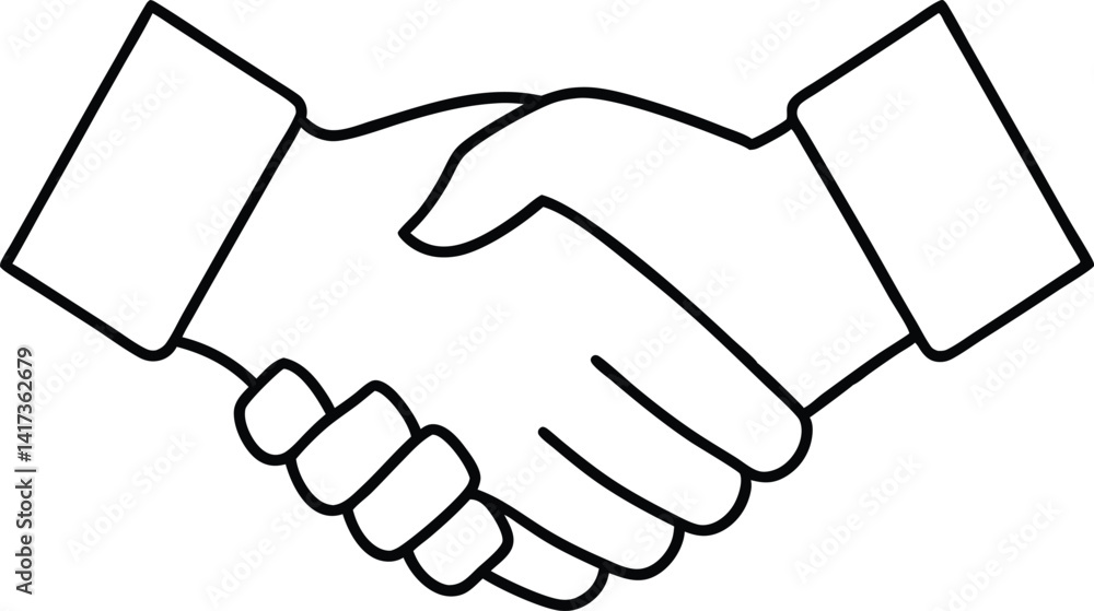 Hand Shake line art vector, Hand Shake silhouette Vector, Handshake icon. Vector illustration Hand Shake line art vector, Hand Shake silhouette Vector, Handshake icon. Vector illustration